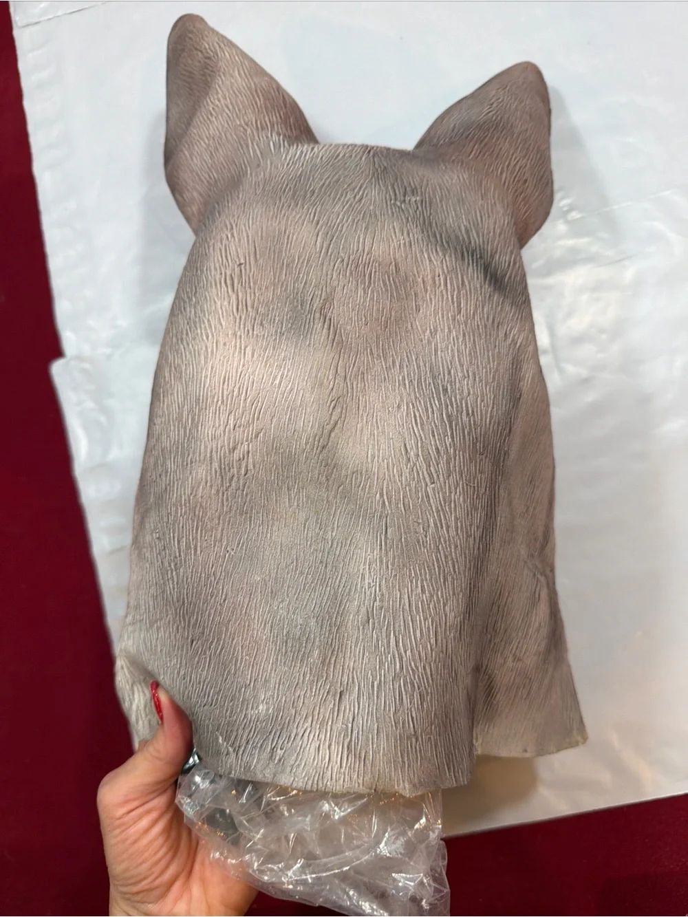 Kangaroo Head Gray Animal Mask Latex Adult Size Halloween Masquerade Long Ears